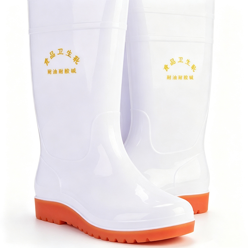 Белые дождевые сапоги из пищевого ПВХ